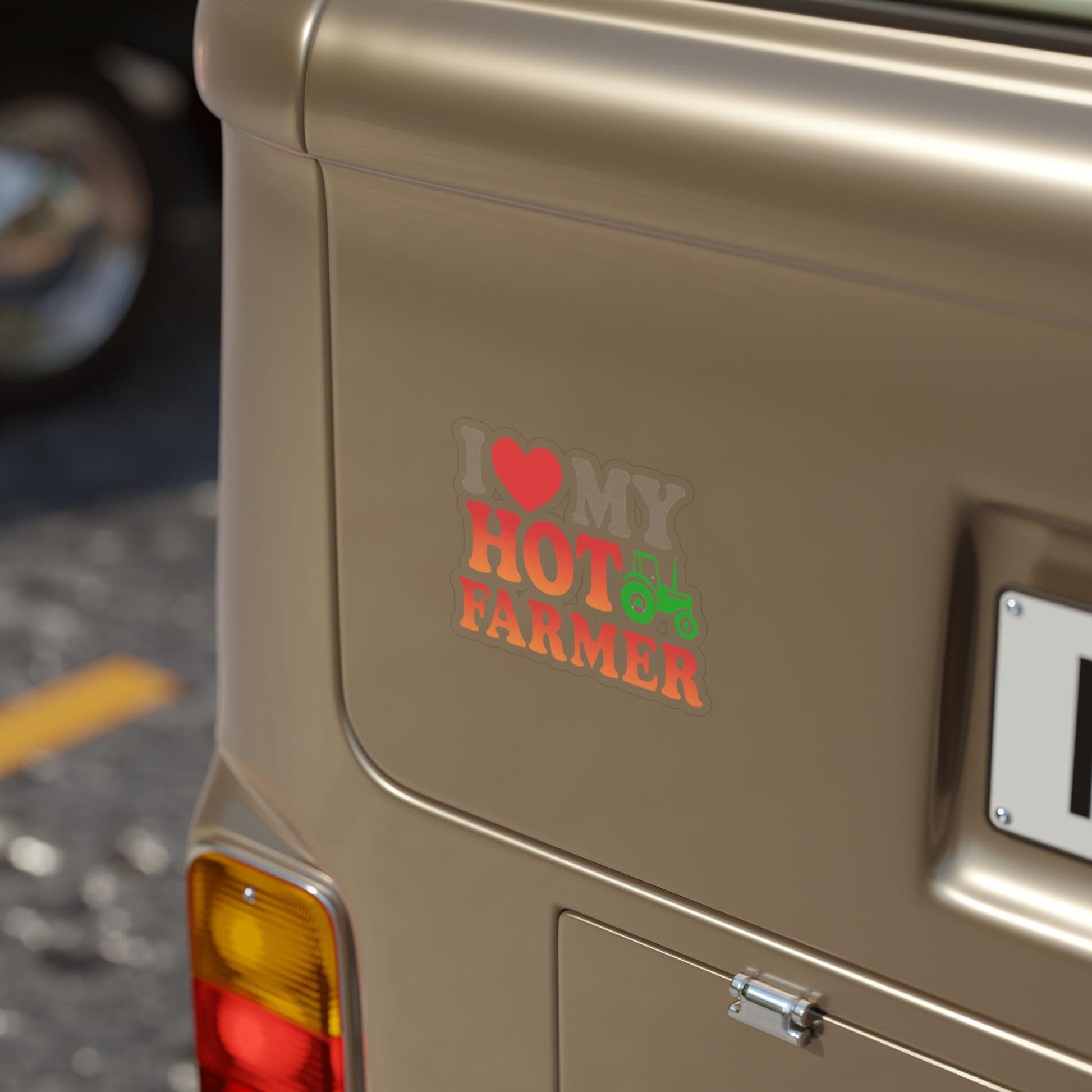 Car Decal I Love My Hot Farmer Transparent Outdoor Sticker - Perfect for Farmers Tractors Gift for Her Car Decor Farmer's Wife