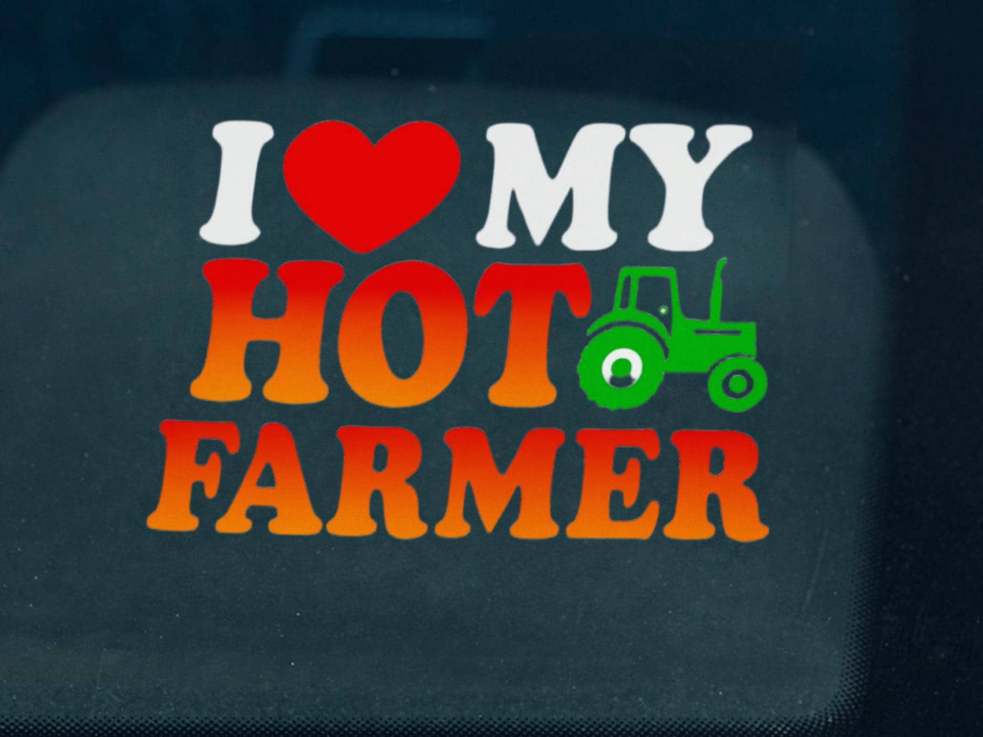 Car Decal I Love My Hot Farmer Transparent Outdoor Sticker - Perfect for Farmers Tractors Gift for Her Car Decor Farmer's Wife